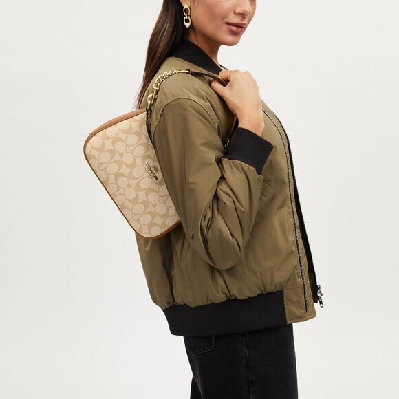 NWT Coach Outlet Teri Shoulder Bag In Signature Canvas - Picture 5 of 6